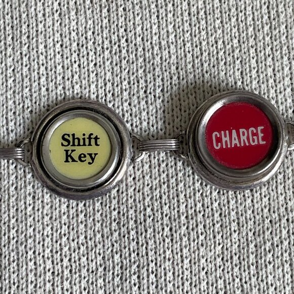 One-of-a-Kind Cash-Register Key Bracelet • Mixed Vintage Keys • 7½″ Silver-Tone - Picture 5 of 7